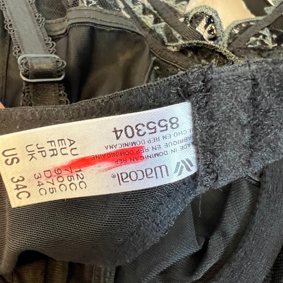 WACOAL Evocative Edge Underwire Black Full Coverage Bra - NEW Multiple Sizes - Picture 9 of 12